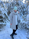 Parkas Women's Hoodies Jackets Vintage Coats Plaid Overcoat Female Solid Outwear Pockets Long Sleeves Long Coat
