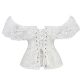 Girded Body Dress Retro Collar Collar Girded Corset Bras Shaped Black