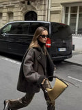 Women's 2025 Spring And Autumn New Casual Fur One-Bried Double-Sided Jacket Jacket