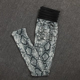 Fashion Fitness Gym 2 Piece Set Women Sexy Snake Elastic Tracksuit Sportswear Thin Soft Workout Bra and Leggings