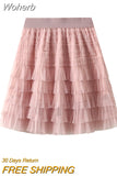 11 Color Girl Sweet Tulle Cake Mesh Short Skirt Elastic Waist Fairy Tutu Mini Ball Gown Skirt For Spring Summer QT2139-Outfit