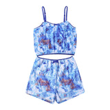 Hot Women 2 piece set Velvet Sleepwear Sexy Spaghetti Strap Shorts Pajamas Suit Ladies Casual Sleepwear Female Pajama Party