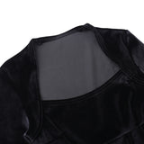 Velvet Square Corset A Line Women Formal Dress Bodycon Long Sleeve New Year Elegant Autumn Party Sexy Lady Mini Dress-Outfit