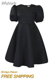 A-line Dress African Dresses for Women 2023 Elegant Short Lantern Sleeve High Waist Robe Africaine Femme African Clothes-Outfit