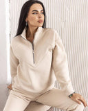 And Autumn 2025 Fashion Casual Hoodie Two Sets Of Long-Sleeved Solid Color Grip Velvet Feet Leisure