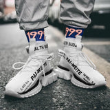 High Top Sock Sneakers Breathable Casual Men Shoes 2020 New Man Black and White Soft Lightweight Big Size Zapatos