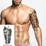 Waterproof Temporary Tattoo Sticker Totem Line Black Classical Tatoo Body Art Arm Leg Fake Tattoos Women/Men Girl 14.8*21
