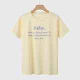 Woherb Korean Chic Summer New Embroidery Stereo Letter Casual Simple Age Reduction Round Collar Short Sleeve Versatile T-Shirt-Outfit