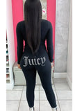 Letter Beading Letter Tight Shirt and Pants 2 Piece