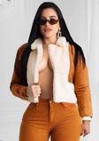 Winter Casual Contrast Sherpa Long Sleeve