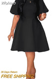 Colors Summer African Dresses for Women 2023 Casual A-line Dress Elegant Evening Party Puff Sleeve Robe Femme African Clothes-Outfit