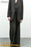 Women Autumn Striped Pant Suits 2 pieces Sets 2023 Casual Loose Blazers Coats and Trousers Female Elegant OL Suit Cloth-Outfit