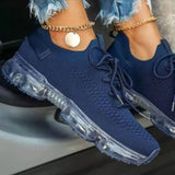 Breathable Sneakers 2021 Spring New Color Matching Mesh Lace Up Ladies Casual Shoes Outdoor Flat Sport Vulcanized