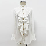 New Star Fashion Simple Repair Wood Ear Lotus Side With White Long-Sleeved