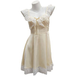 Girl Lace Sexy Sling Dress Girl Summer Pure Lust Style High-End Private Room Dew Back Silky Home