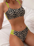 Woherb New Sexy Leopard Print Split Two-Piece Sexy Bikini