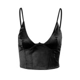 Women's Sleeveless V-Neck Zipper High Street Crop Top 2021 Fashion Party Sexy Club Vacation Pullover Camisole
