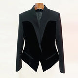 Star Fashion Repair Structure Velvet Splicing Suit Jacket In Autumn And Winter