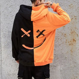 Smile Hoodies 2019 Winter Hip Hop Print Oversized Sweatshirts Fashion Patchwork Unisex Couple Streetwear Men Women