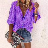 2021 New Fashion Daisy Floral Print Shirts Women V Neck Long Sleeve Button Tops Casual Loose Plus Size