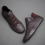 New Men's Leather Shoes Korean Trend Comfortable Loafer Men Shoes British Fashion Men High Top Sneakers New Moccasins