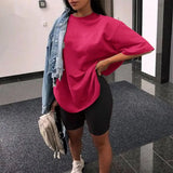 Solid Outfits Women's Two Piece Suit with Belt Home Loose Sports Tracksuits Fashion Bicycle Summer Hot Suit