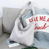 Large-capacity Canvas Shopping Bag Retro Casual Women's Tote Shoulder Bag Letter Printed Zipper Crossbody Bags for Women