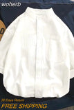 Cotton Shirt Spring Autumn 2023 Women Fashion White Top Korean Fashion Office Clothes Kpop Clothes Elegant Tunic for Man-Outfit