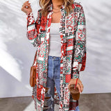 Beach Coat Bohemian Shirt Clips Loose Casual Printed Long Cardigan Women's