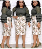 Size African Dresses For Women Dashiki Print African Clothes Ankara Dresses Elegant Ladies Dress Clothing Robe Africaine-Outfit