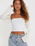 Woherb New Loose Lazy Wind Knit Cardigan Women With A Short Versatile Jacket Jacket Women-Outfit
