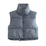 Color Women's Clothing 2025 Spring And Autumn 2025 New Cotton Vest Zippered Arma