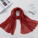 Muslim Women Crinkle Hijab Scarf Soft Solid Cotton Head ScarvesTurban Shawls and Wraps hijab femme musulman