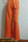 High Waisted Casual White Trousers Women Brown Stright Pants Office Lady Korean Style Women 2023 Pantalones De Mujer-Outfit