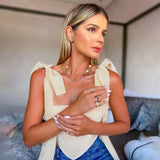 Summer Bandage Tank Top Women Slim Elegant Casual Asymmetric Crop Top Female Vintage Streetwear Tanks Vest 2020