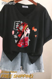 100% Cotton M-6XL T Shirt Print Tshirt Short Sleeve Women's Top Summer Chinese Style Couple V Neck Oversized T Shirts-Outfit