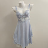 Lace Hollow With Chest Pad Sling Ice Spring And Autumn Cool Night Dress Beautiful High Sense Of Pajamas Female Pure