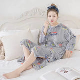 Women Coral Velvet Printed Korean Style Leisure Daily Womens Student Loose Kawaii Elegant New Soft Comfortable