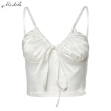 Women Casual Sleeveless Strappy Vest Top V-neck Tanks Ladies Solid Color Tops Spring Summer Party Streetwear 2020