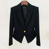 Quality 2025 Star Fashion A Buckle Lion Buckle Clasp Velvet Blazer