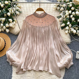 Retro Breeze Mashed Floral Shirt Collar Dress Women's Spring Waists Thin Senior Sense Light Luxury Big