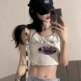 Harajuku Fashion Crop Top Camis Women Japanese Girl Chic Soft Sister Cute Bear ide Outside Wears Thin Short Camisole