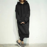 Long Hoodies Autumn Winter Loose Hooded Sweatshirts Casual Oversized Sweatshirt Baggy Pullovers Dress 7 Colors Plus