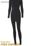Knitted Rib Tracksuit Women Lounge Wear Long Sleeve Irregualr Top + Leggings Slim Two Piece Set Women Streetwear Clothes-Outfit