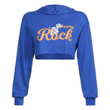 Letter Print Y2K Sweatshirts Vintage Casual Loose Cropped Tops Streetwear Floral Loose Outfits Joggers