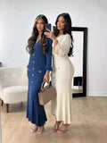 2025 Long-Sleeved Dress With Slim Skinny Knitted Long-Sleeved
