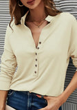 Formal Turn-down Collar Long Sleeve Solid