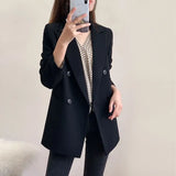 Woherb Small Suit Jacket Female 2024 New Autumn Korean Version Of The British Wind Loose Temperament Foreign Fashion-Outfit