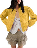 Autumn And Winter Explosion Embroidered Good Quality Washing Cotton Maple Leaf Embroidery Lady Coat Cotton