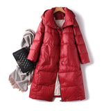 Women Loose Long Down Coat 90% White Duck Down Jacket Hooded Winter Plus Size Overcoat Female Thick Warm Feather